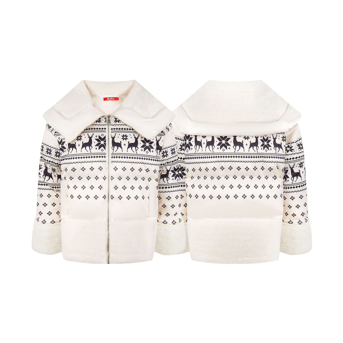 Fel Island Snowflake Navy Leader Women's Thick Cotton Jacket