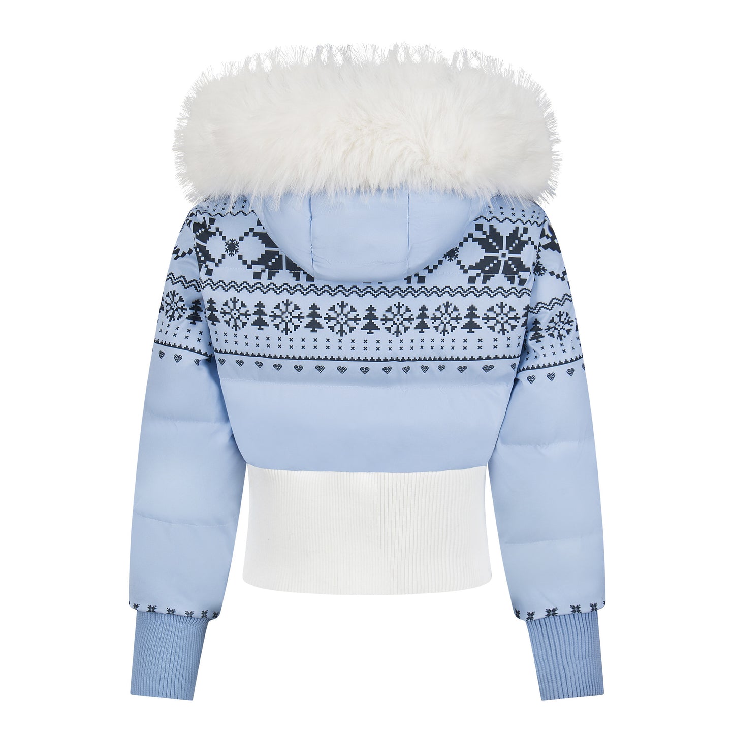 Fel Island printed fur collar hooded cotton jacket for women