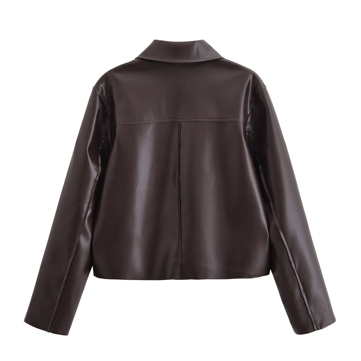 Vintage style versatile short leather jacket