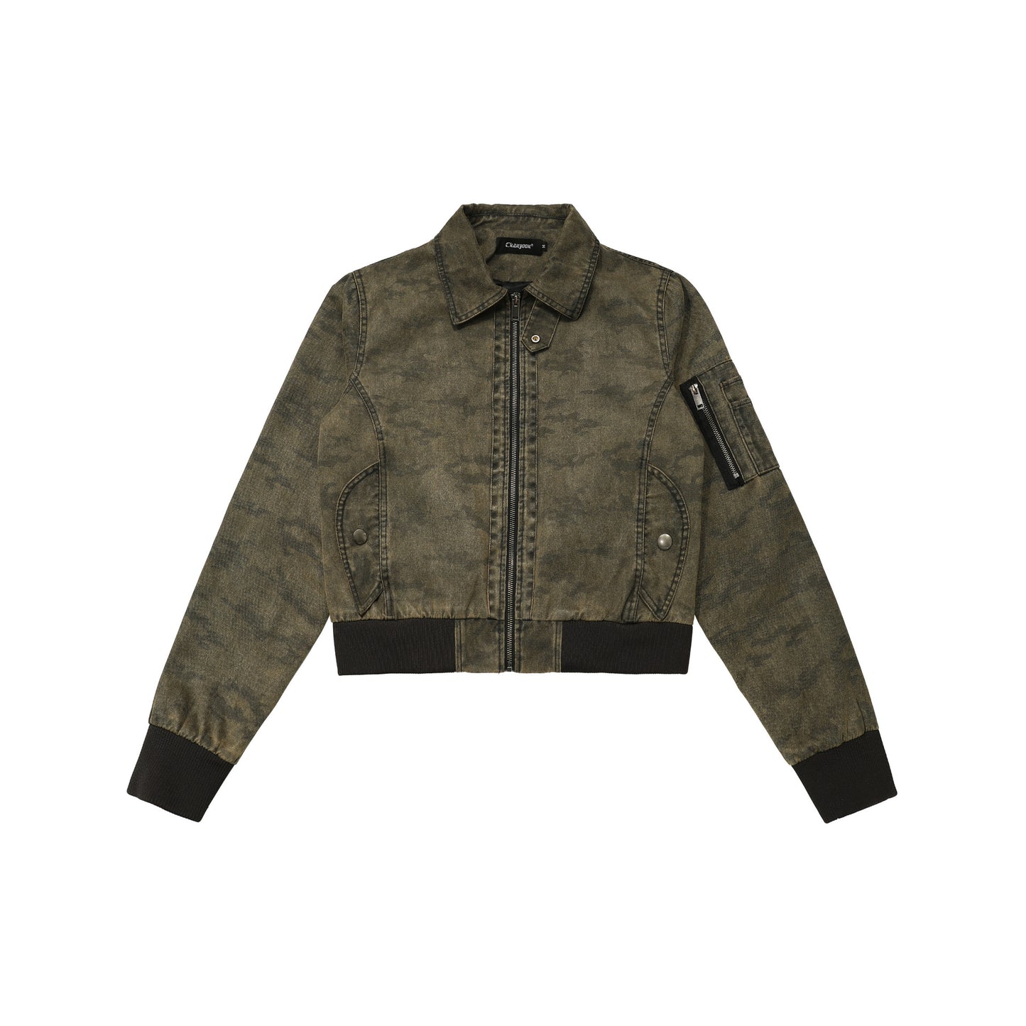 Retro flying jacket short shoulder jacket for women